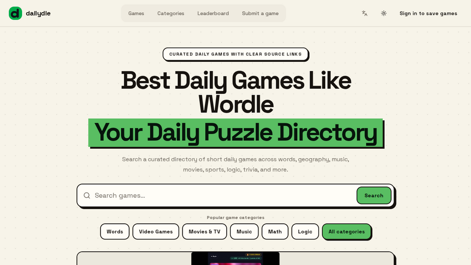 Screenshot of dailydle