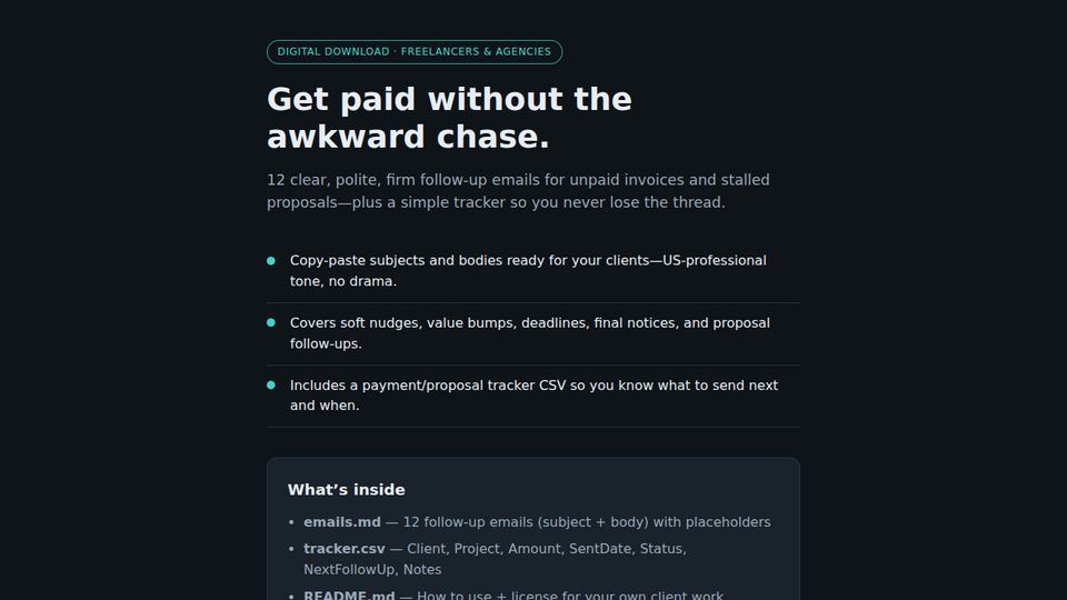Screenshot of Chase-Free Follow-Ups