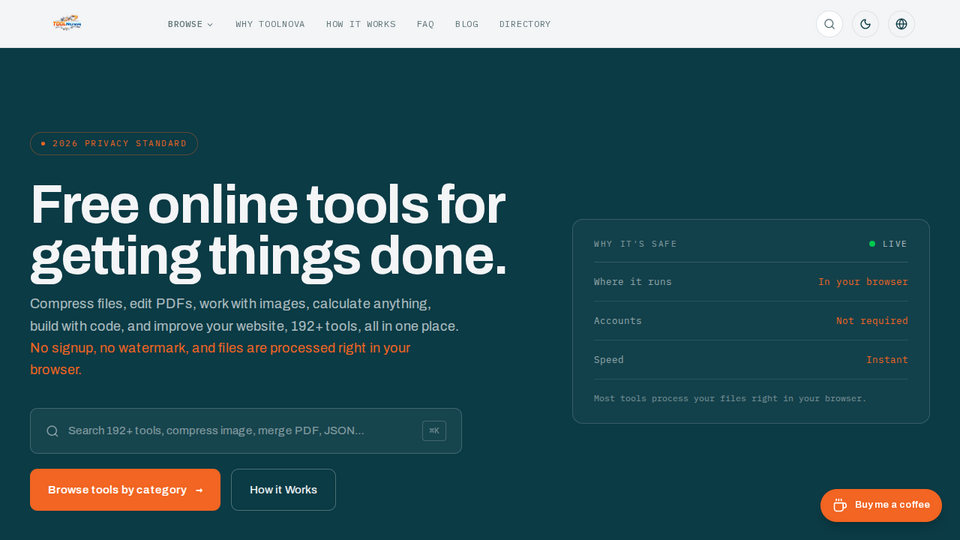 Screenshot of ToolNova