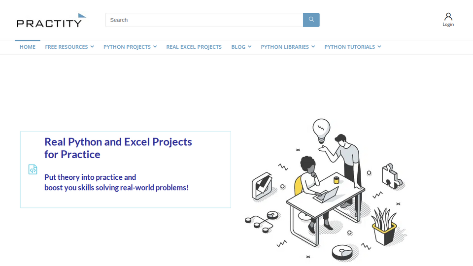 Screenshot of Practity