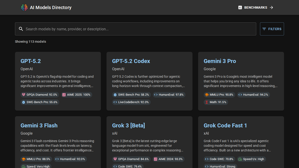 Screenshot of LMM Models directory
