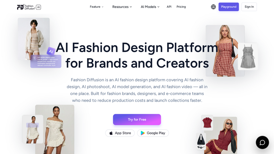 Screenshot of Fashion Diffusion AI
