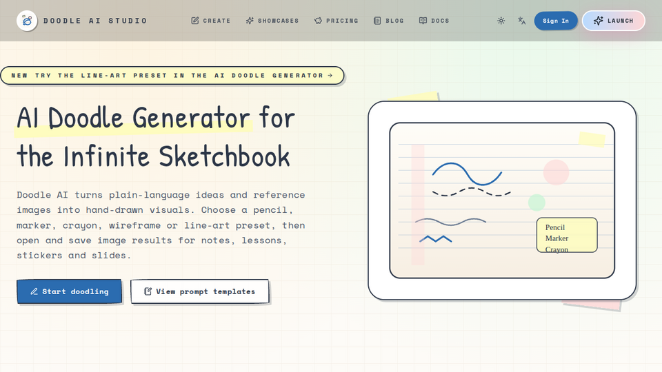 Screenshot of Doodle AI