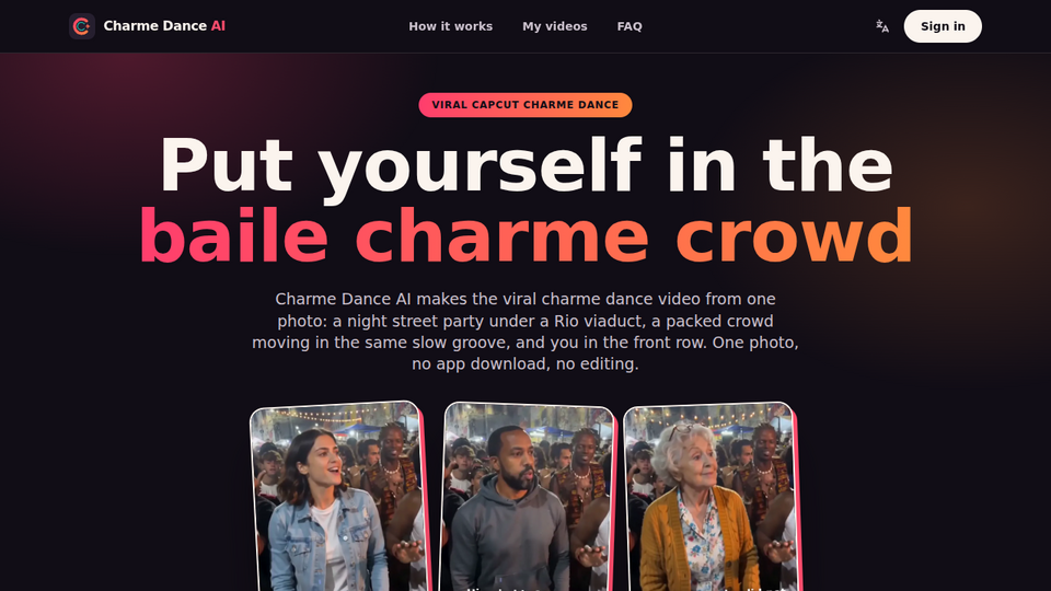 Screenshot of Charme Dance AI