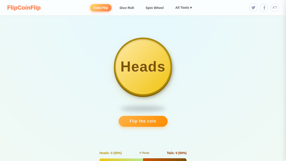 Screenshot of Flip a Coin