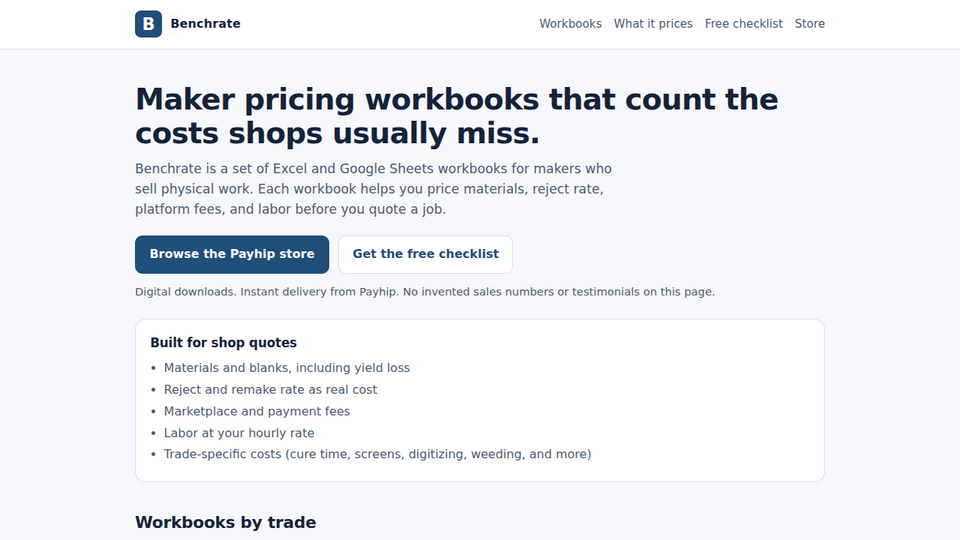 Screenshot of Benchrate