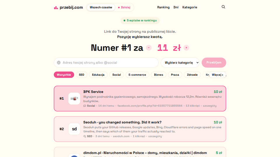Screenshot of przebij.com