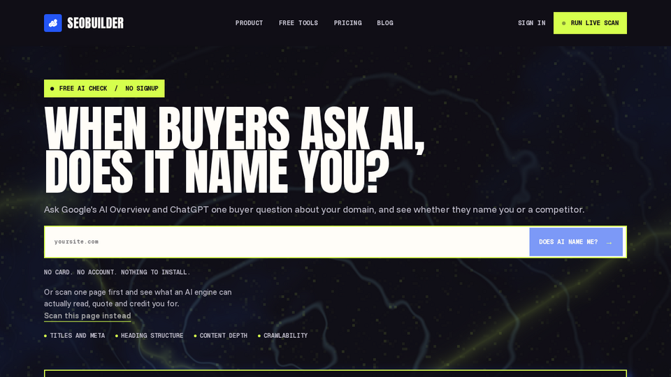 Screenshot of SEOBuilder