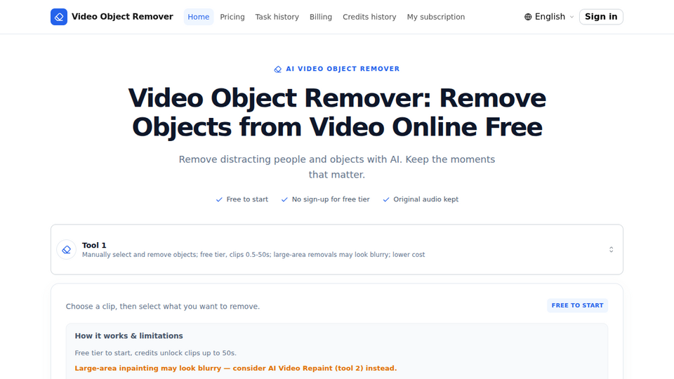 Screenshot of Video Object Remover