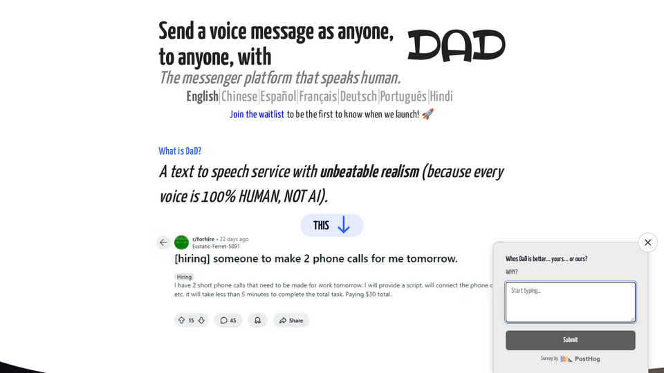 Screenshot of DaD