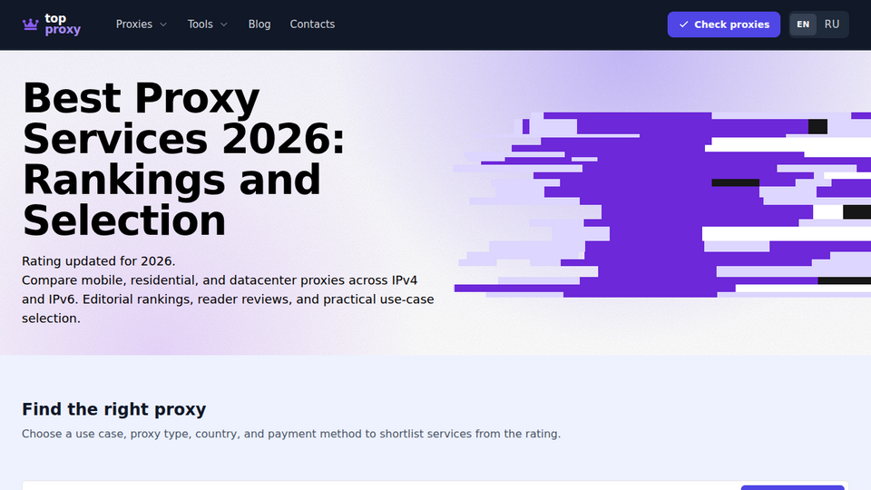 Screenshot of Top Proxy