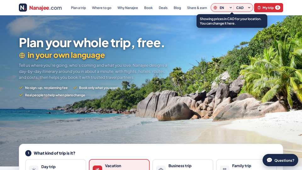 Screenshot of Nanajee