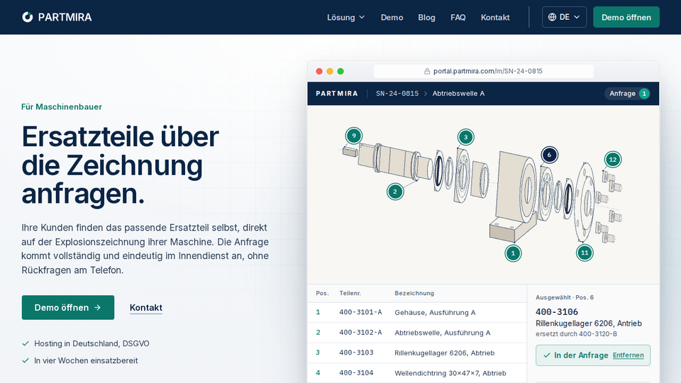 Screenshot of Partmira