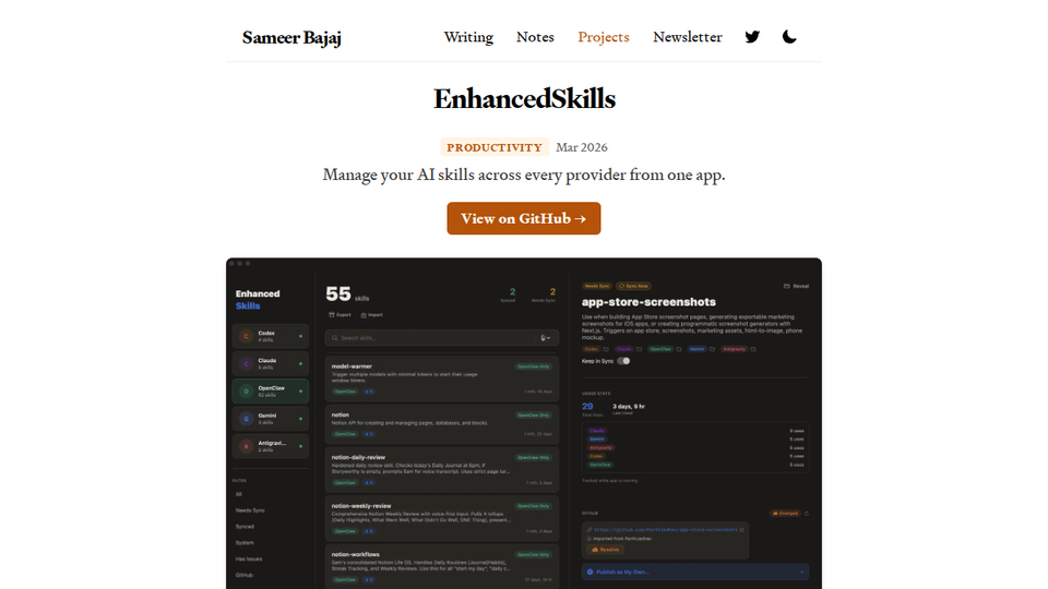 Screenshot of EnhancedSkills