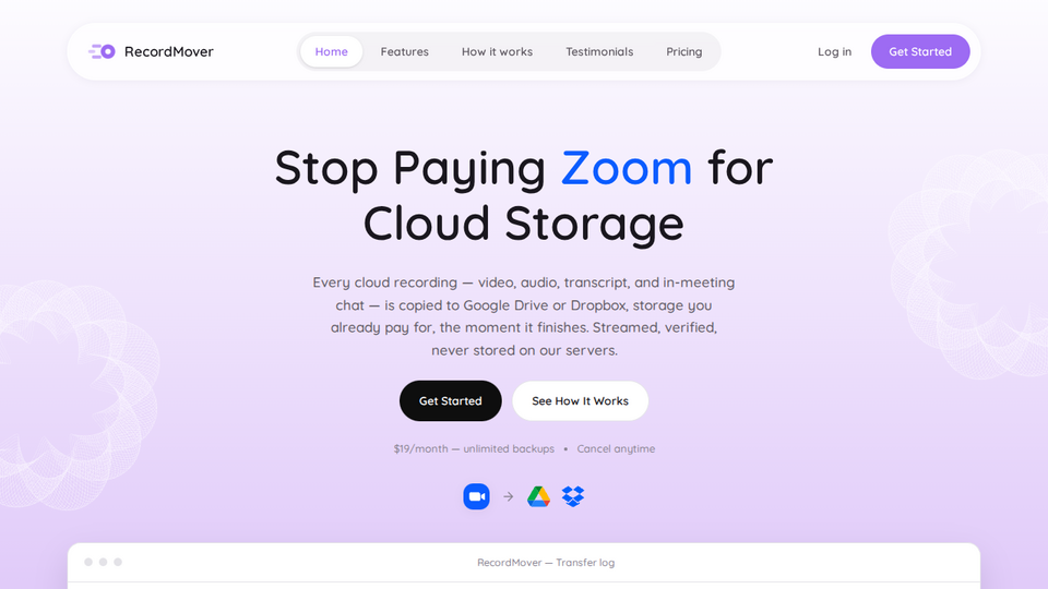 Screenshot of RecordMover