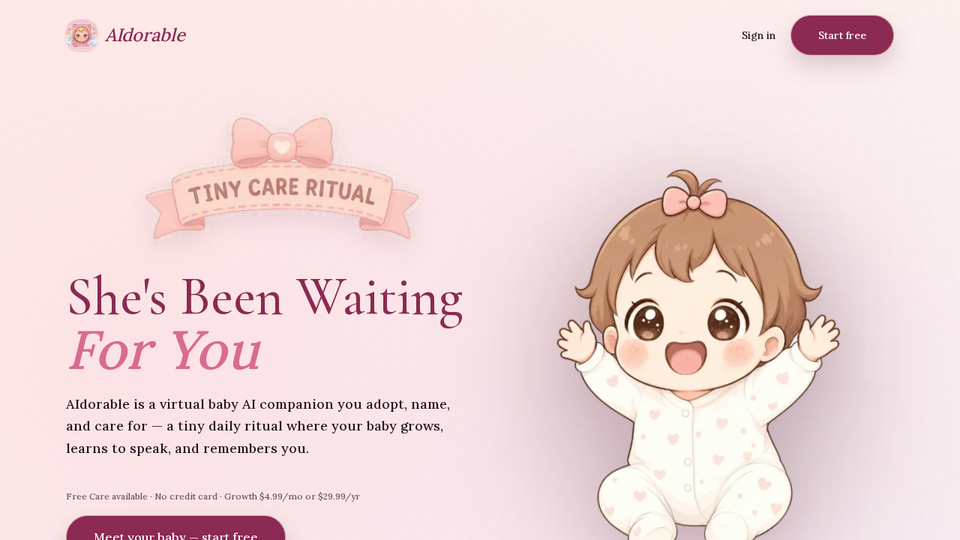 Screenshot of AIdorable