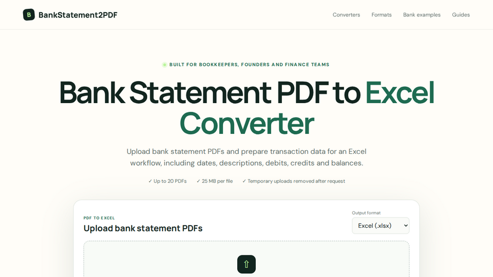 Screenshot of BankStatement2PDF