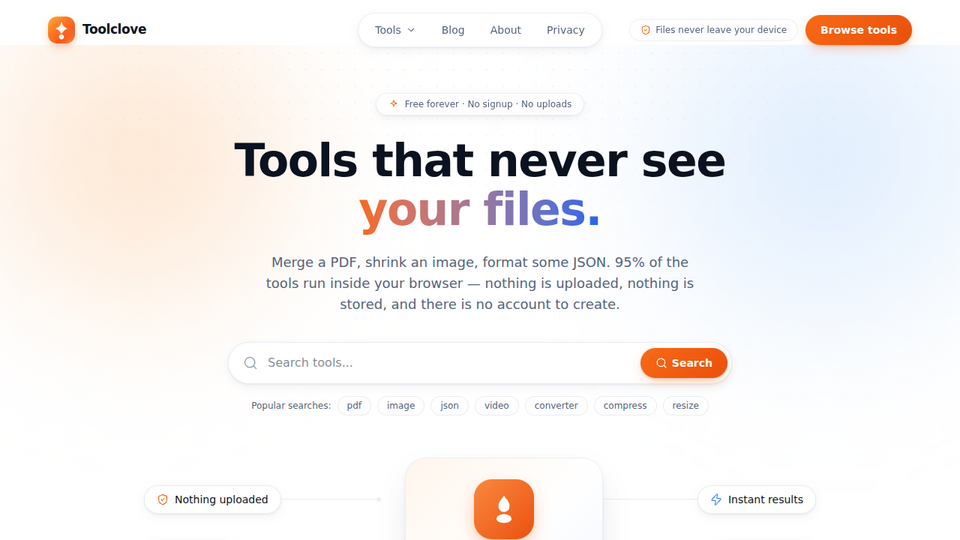 Screenshot of Toolclove