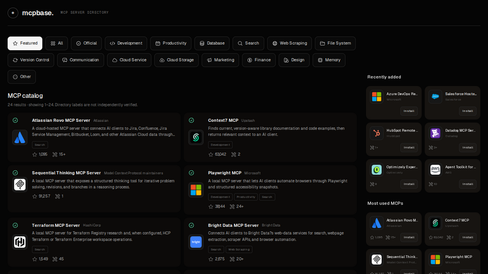 Screenshot of MCPfolio