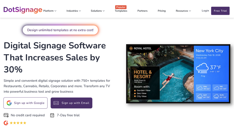 Screenshot of DotSignage