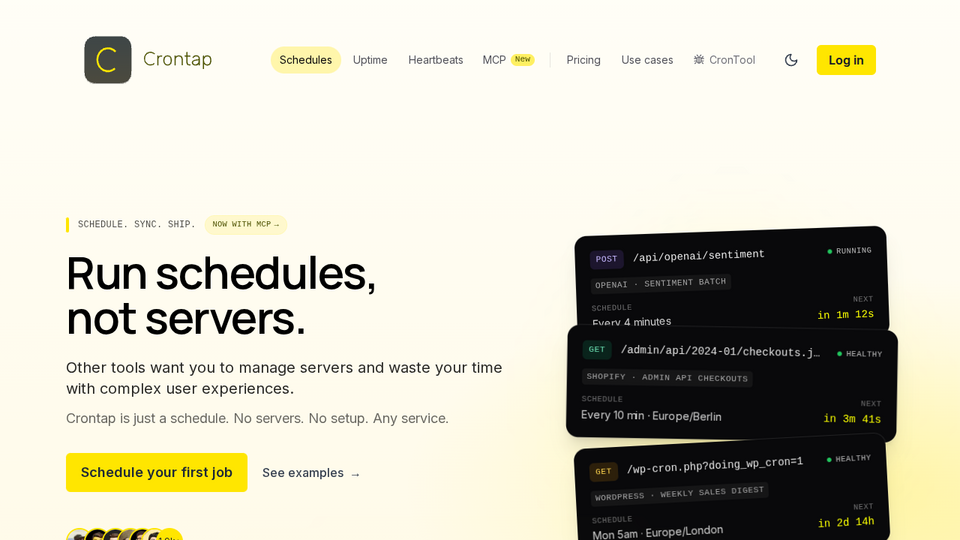 Screenshot of Crontap