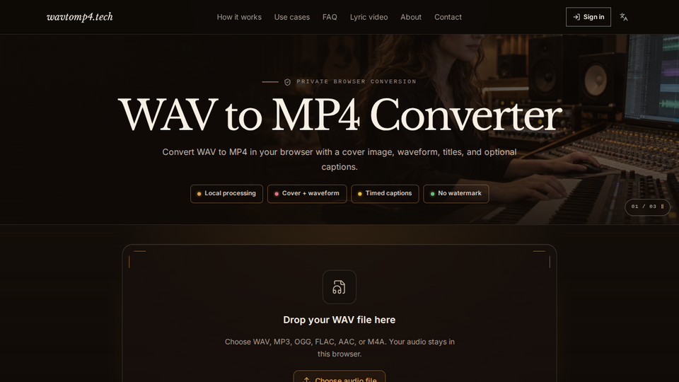 Screenshot of WAV to MP4 Converter