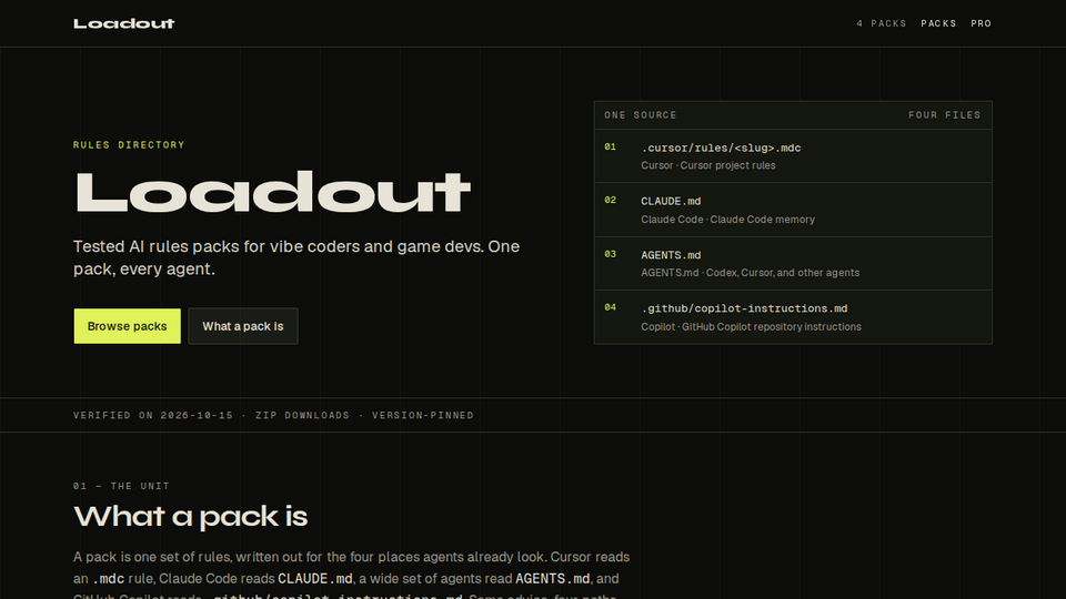 Screenshot of Loadout