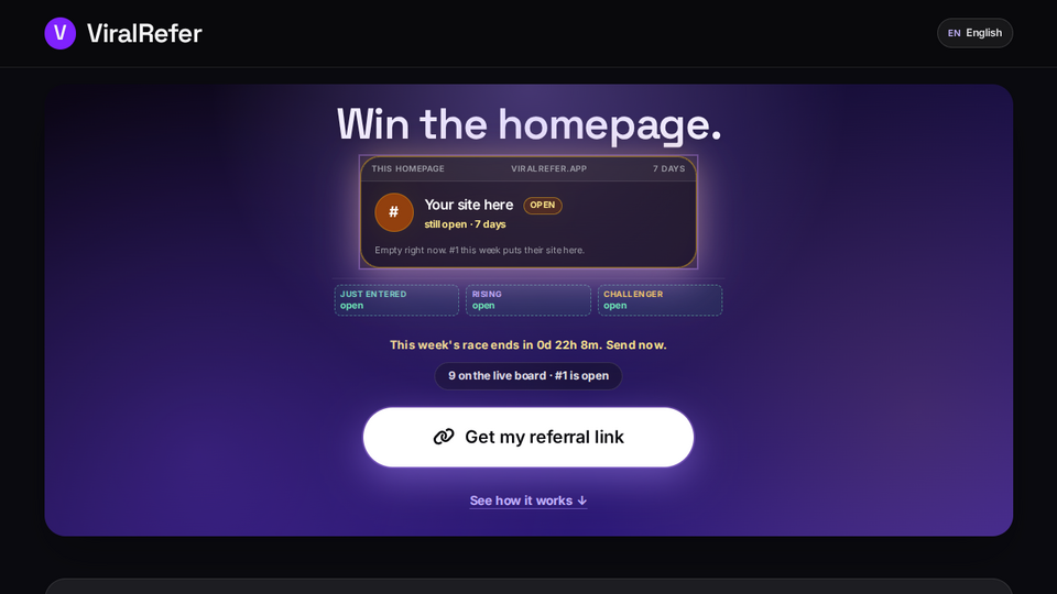 Screenshot of ViralRefer