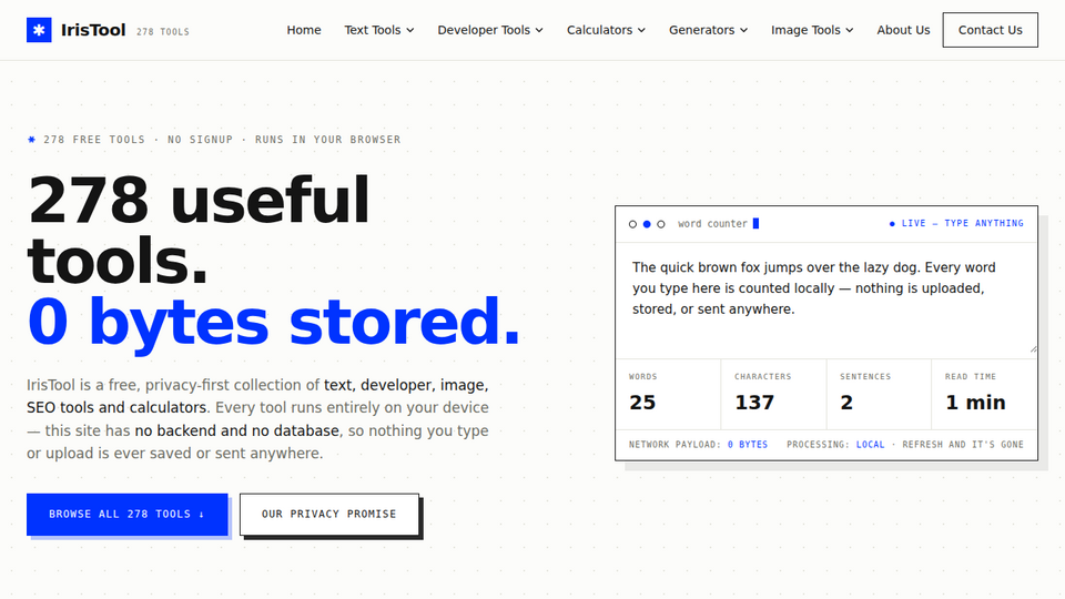 Screenshot of IrisTool
