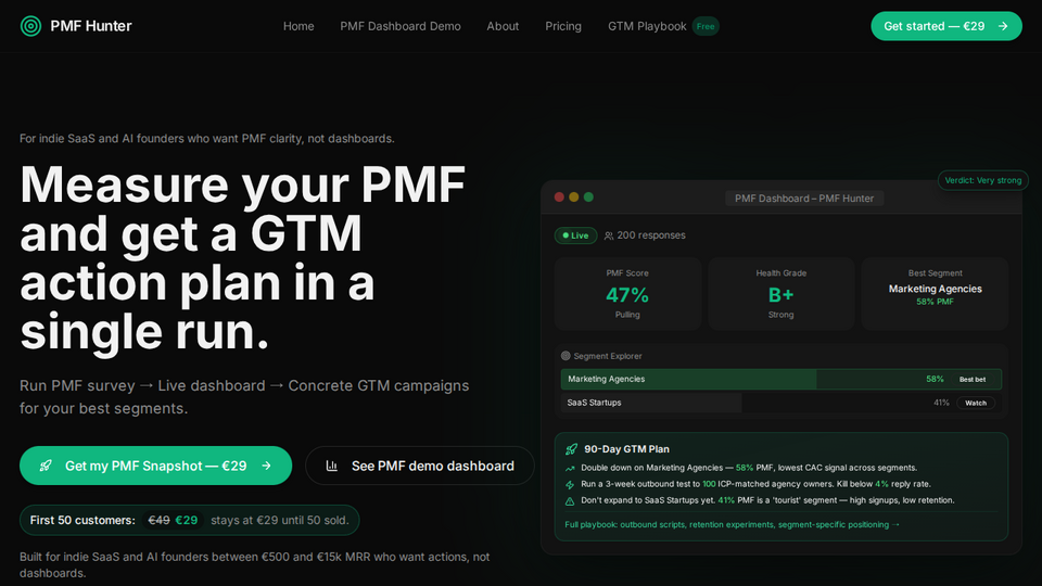 Screenshot of PMF Hunter