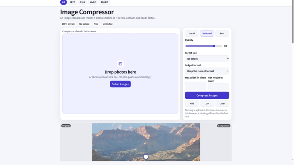 Screenshot of PhotoCompressor