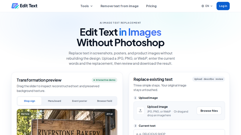 Screenshot of Reword Image