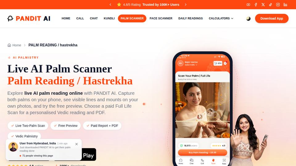 Screenshot of PANDIT AI