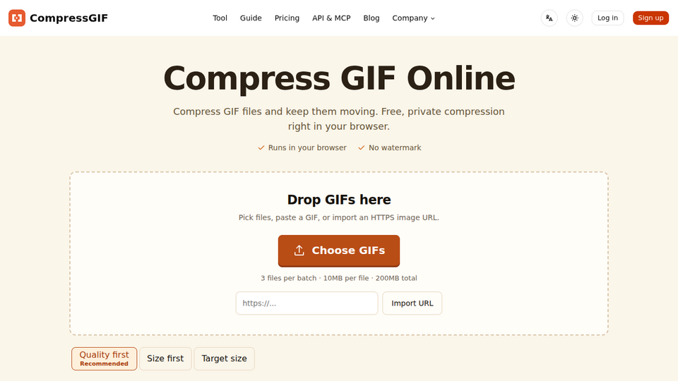 Screenshot of CompressGIF