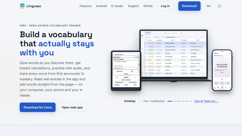 Screenshot of Lingueez