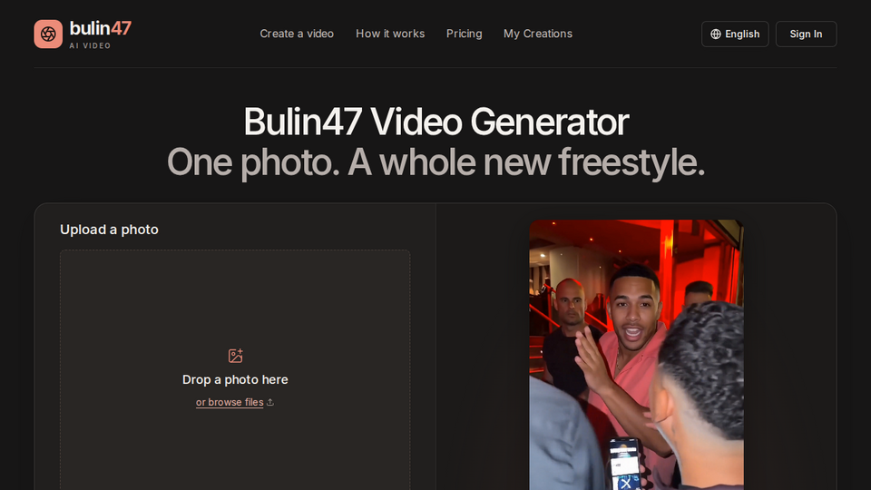 Screenshot of Bulin47 Video Generator