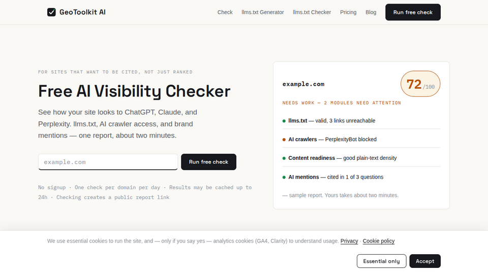 Screenshot of GeoToolkit AI