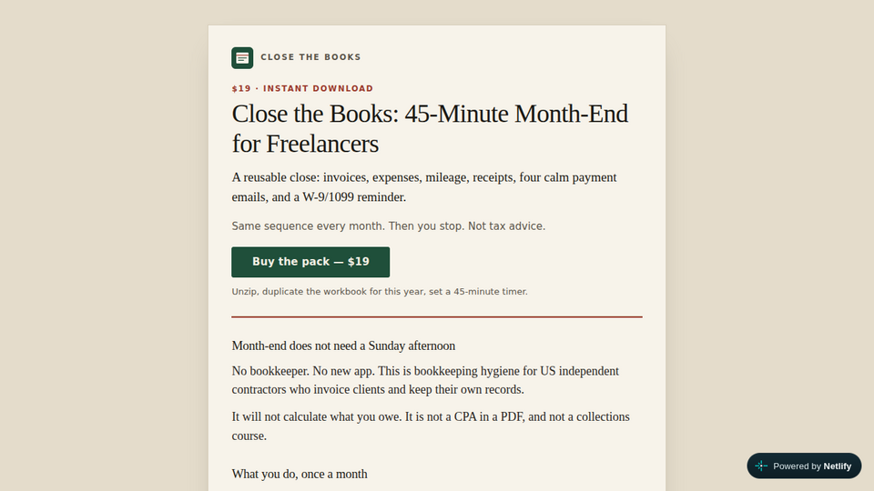 Screenshot of Close the Books