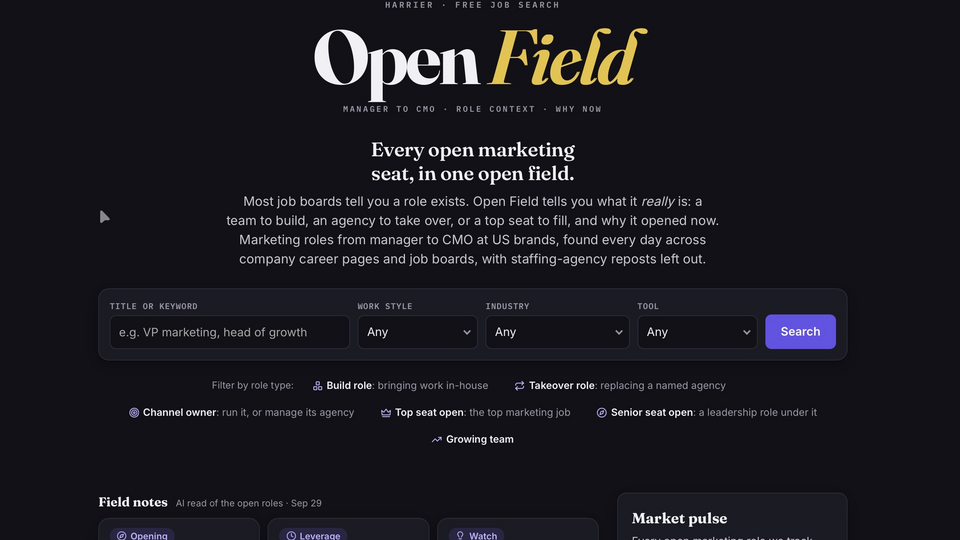 Screenshot of Open Field