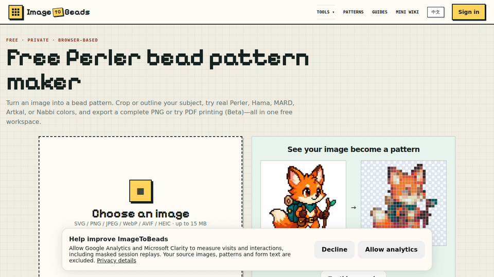 Screenshot of ImageToBeads