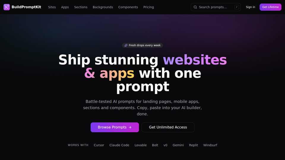 Screenshot of BuildPromptKit