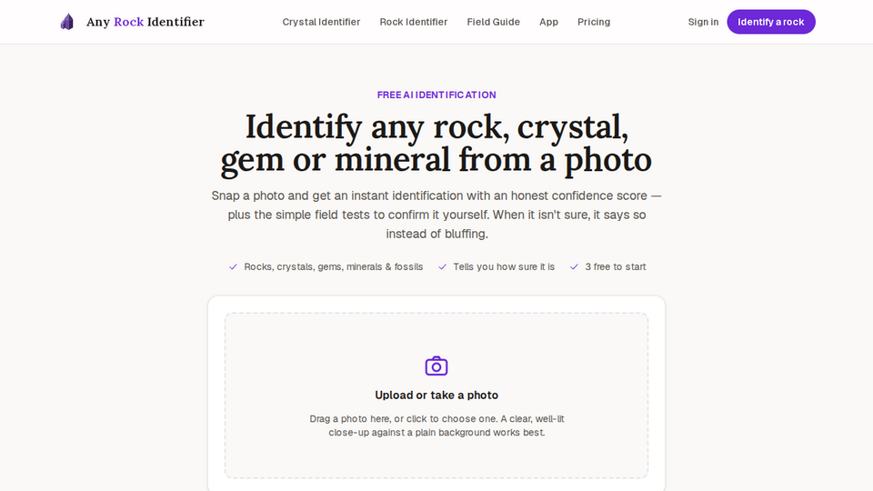 Screenshot of Rock Identifier