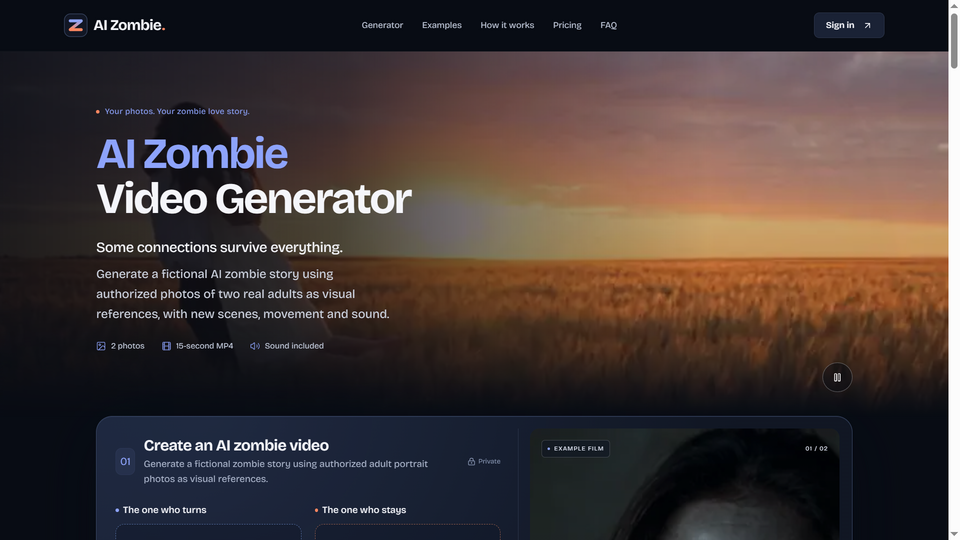 Screenshot of AI Zombie