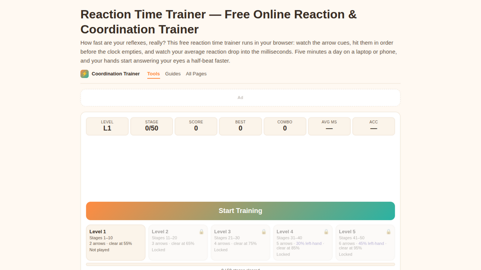 Screenshot of Coordination Trainer