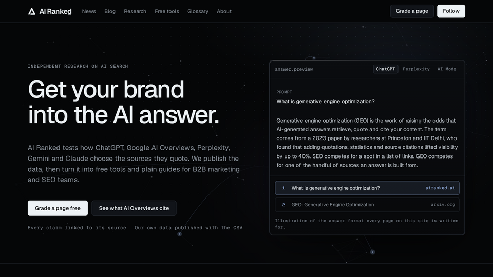 Screenshot of AI Ranked