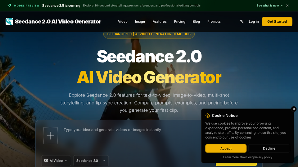 Screenshot of Seedance 2.0