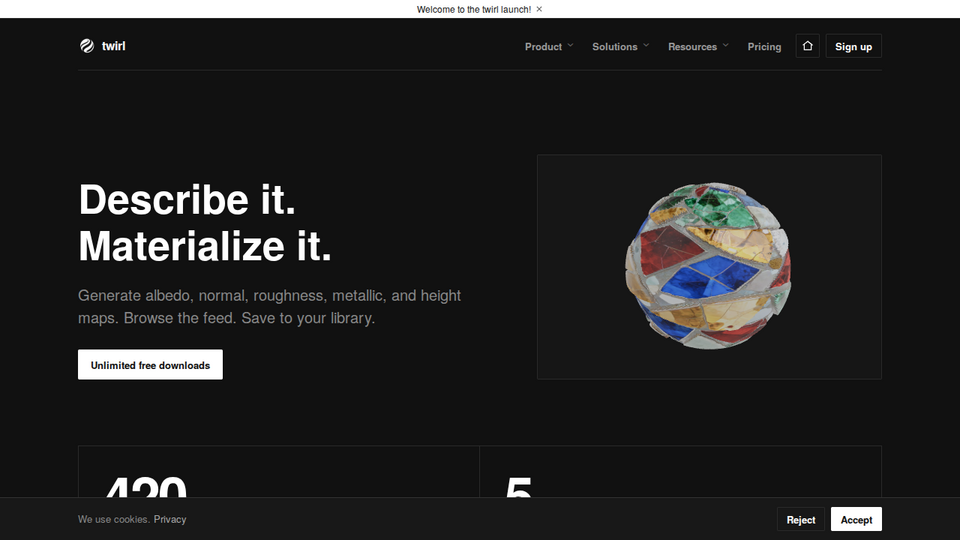 Screenshot of twirl