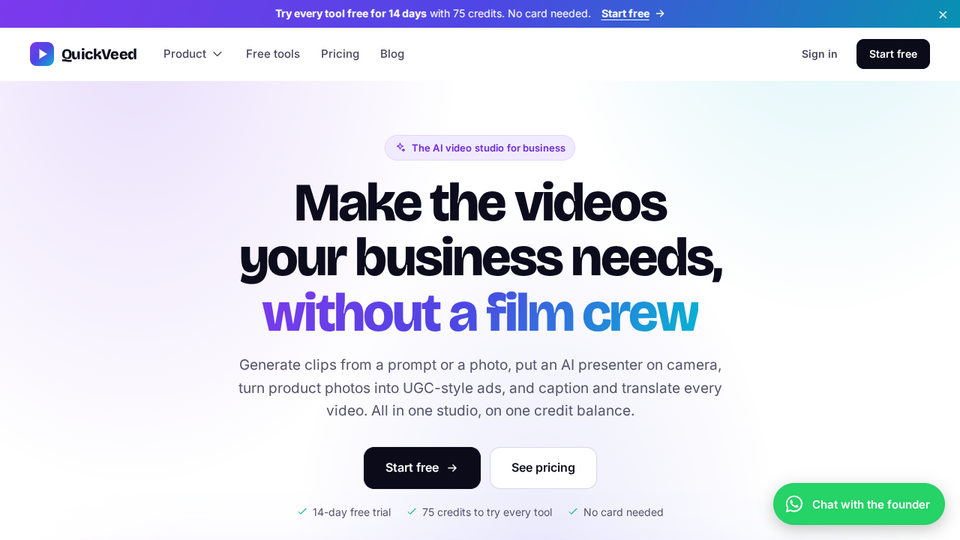 Screenshot of QuickVeed