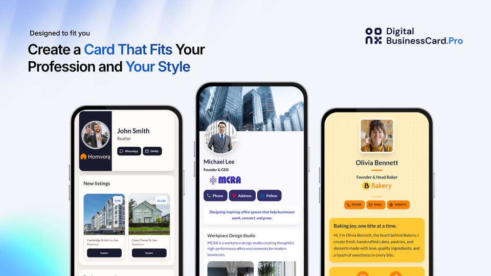 Screenshot of Digital Business Card