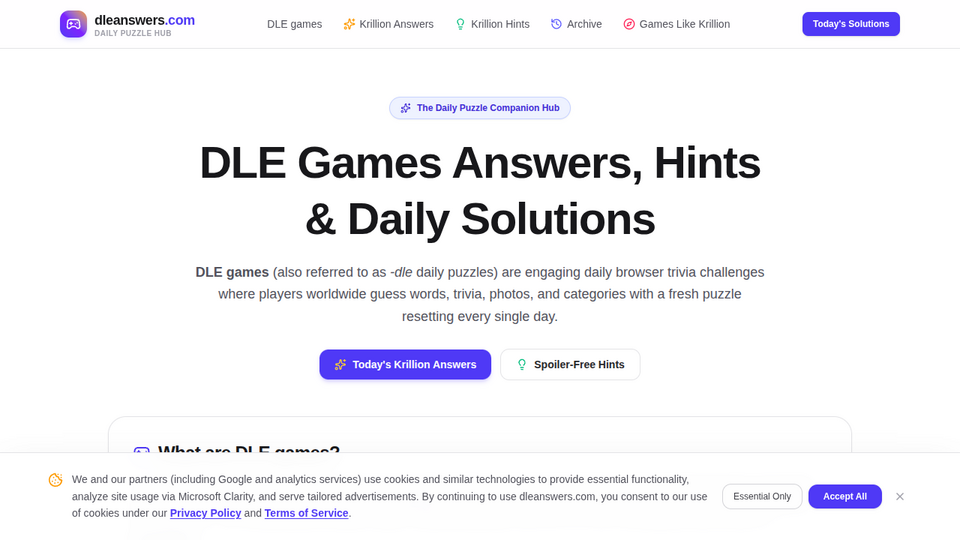 Screenshot of dleanswers